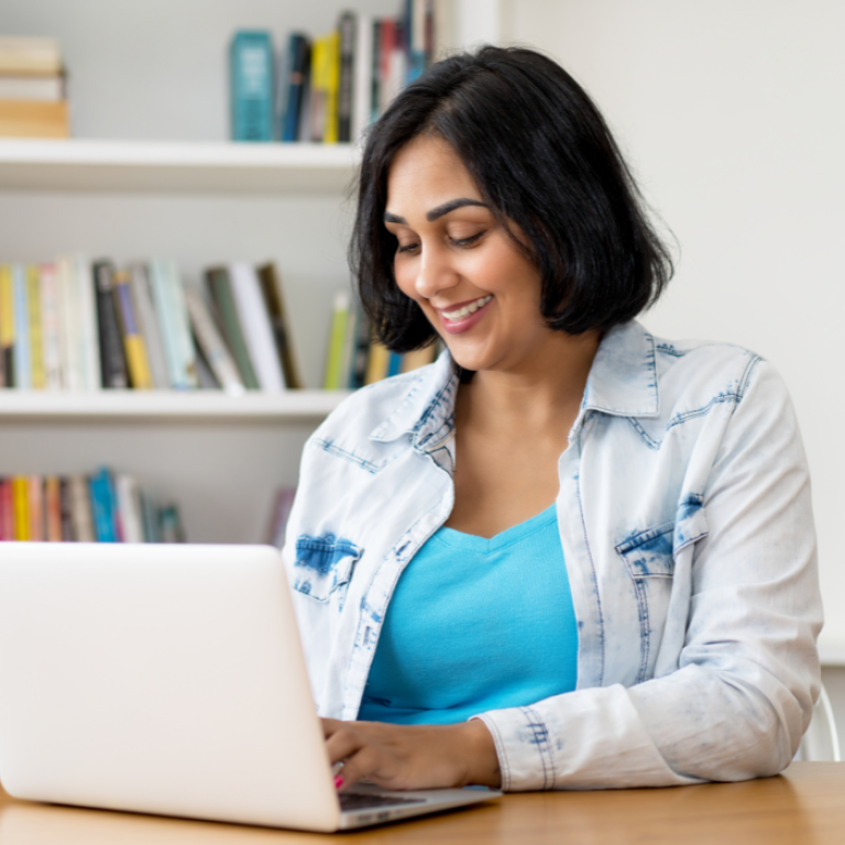 woman researching the top coolsculpting clinics in Fairfax